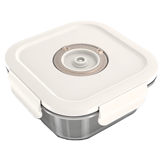 拍平方 食品真空保鮮盒 玻璃, 800ml, 15.2x15.2x6cm, 1個