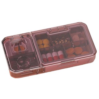 日系多功能切藥器藥盒, 304不鏽鋼刀片, 矽膠防滑, 1個