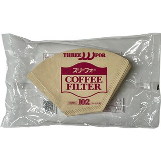 CAFEC 102咖啡濾紙 茶色 3~5人份, 100個, 1包