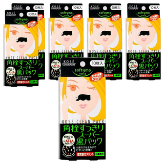 KOSE 高絲 softymo 絲芙蒂 Set 角栓清潔鼻貼 含植物性保濕成分 及皮脂吸附, 10枚, 6盒