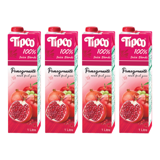 Tipco 100%石榴綜合果汁 1L, 無添加健康美味 多種水果風味, 4瓶