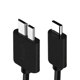 USB3.0外接硬碟傳輸線 Type-C to Micro B 1M, 5Gbps高速傳輸, 多層屏蔽, 黑色, 1條
