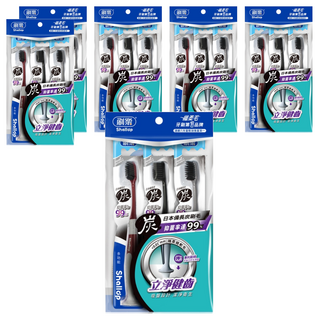Shallop 刷樂 多功能備長碳牙刷 B002-3, 3支, 6包