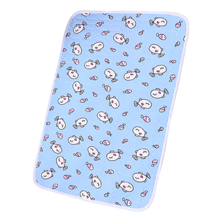 毛皇上 乳膠涼感墊-藍色小魚(M)50*40cm, 1入