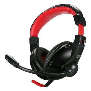 Kinyo 超重低音立體聲耳機麥克風, EM-3651, 黑色 + 紅色