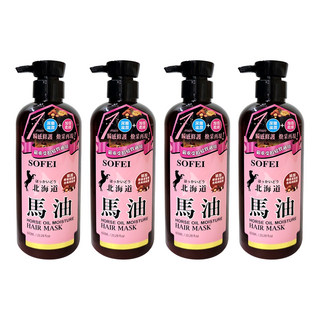 SOFEI 舒妃 北海道馬油 強效滋潤柔亮 髮膜, 600ml, 4瓶