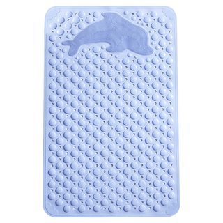 浴室吸盤防滑墊 35x70cm PVC材質 強力吸附 雙面防滑, 淺藍色, 1個
