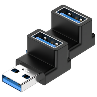 UniSync USB3.0公轉USB3.0母 10Gbp高速轉接器OTG讀卡機 立體彎, 單一商品, 2個