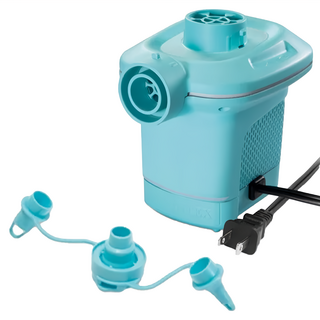 INTEX 110V家用電動充氣幫浦 附三種氣嘴 適用於充氣床、玩具、泳池, 10 x 14 x 12cm, 水藍色, 1個