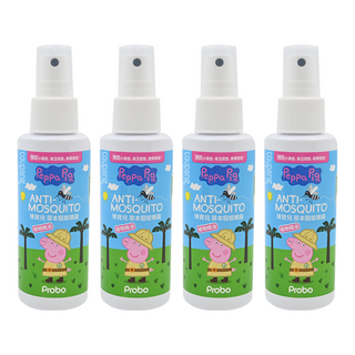 Probo 博寶兒 草本驅蚊噴霧 佩佩豬, 含植物精油, 無DEET, 100ml, 4瓶