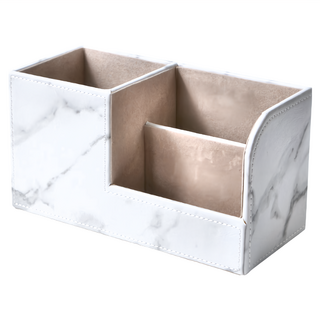 éclat 時尚皮革創意筆筒多功能收納盒, PU皮革 高密度板, 優雅大理石, 1個