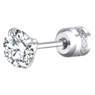 Brilliant Beauty 耀眼美人 閃耀雙鋯石鑽長杆醫療鋼/不銹鋼耳環 厚耳垂用 2組, 銀色