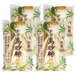 薩南製糖 釜焚 島砂糖 1kg, 奄美產100%, 4包