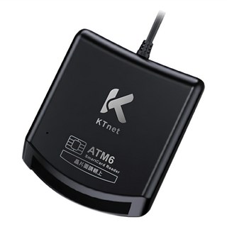 KTnet 廣鐸 ATM6 SmartCard USB自然人讀卡機 適用於Win11和Mac 符合內政部自然人憑證標準, KTCROATM6BK, 黑色, 1盒