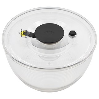 OXO 按壓式蔬菜脫水器 V4 獨特按壓設計 設有停止按鈕, 透明, 1個