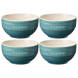 Staub 陶瓷碗套裝，4個，14厘米, 綠松石色