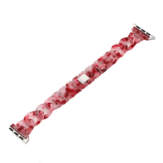 DAYA 經典石紋牛仔鍊單排錶帶 Apple Watch 錶帶, 櫻桃紅, 1條