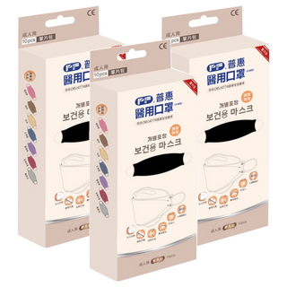 PERFECT 普惠醫工 韓版KF94 醫用口罩 成人款, 時尚黑, 10片, 3盒