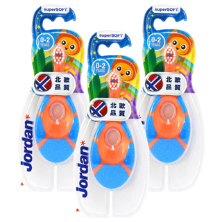 Jordan 兒童牙刷 (0~2歲), 超軟刷毛, 符合人體工學, 款式隨機, 1入, 3支