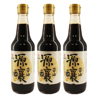 KIKKOMAN 龜甲萬 源釀醬油, 使用非基因改造大豆 簡單配方, 不添加甜味劑 不添加防腐劑、焦糖色素, 500ml, 3瓶