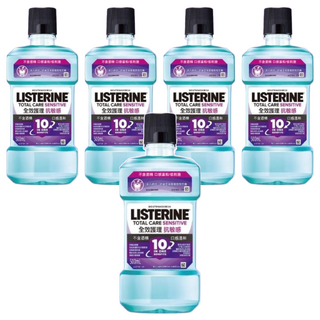 LISTERINE 李施德霖 全效護理抗敏感漱口水, 專業配方迅速舒緩敏感不適, 500ml, 5瓶