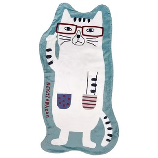 Kusuguru Japan 日本眼鏡貓 溫暖模切造型絨毯 Nekozawa款 KJB2312002-2