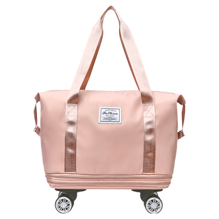 旅行收納包, 防水面料 滌綸 萬向輪款 粉色, 大款, 1個