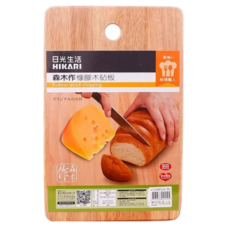 HIKARI 日光生活 橡膠木砧板, 木頭色, 1個