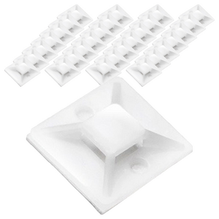 POLYWELL 寶利威爾 束帶固定座 3M背膠 PW15-T65-0182, 300個, 白色