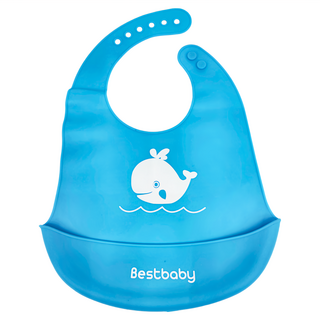 哩哩摳摳 LILIKOKO 兒童吃飯圍兜，藍色，環保PP材質, 1入, 1件