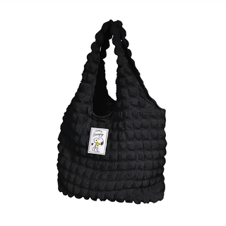 Kiiwi O SN雲朵單肩包 聚酯纖維 提把22cm, 31 x 8 x 30cm, 黑色