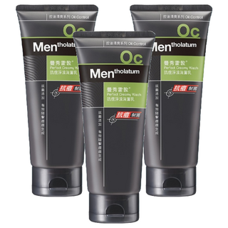 MENTHOLATUM 曼秀雷敦 台灣公司貨 男士抗痘淨涼洗面乳, 100g, 3條