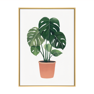盆栽意趣 龜背芋, 70 x 50cm, 木色