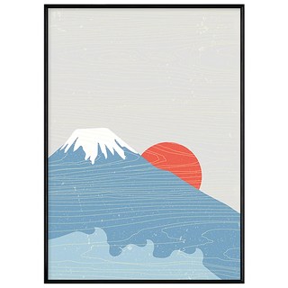 日出的富士山, 59.4 x 42cm, 黑色