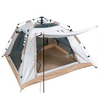 OMYCAR 戶外露營全自動秒開帳 防風帳篷, 沙色, 3~4人