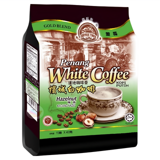 COFFEE TREE 咖啡樹 金裝檳城白咖啡 三合一 榛果風味, 40g, 15包, 1袋