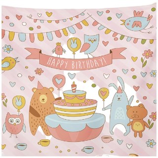 INS韓風生日背景布 生日必備裝飾, 150 x 130cm, A款 生日