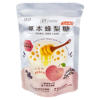 Love Nature Simple Life 依琦匠子 草本蜂梨糖, 水蜜桃口味 120g 古法漢方, 1包