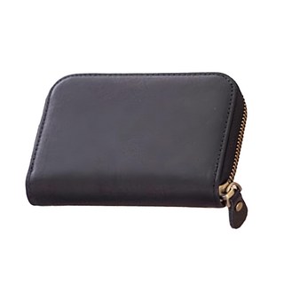 2COIN 真皮頭層牛皮風琴卡位零錢包, 7個卡片位, 2個零錢位, 黑色, 11.6 x 8.6 x 2.5cm