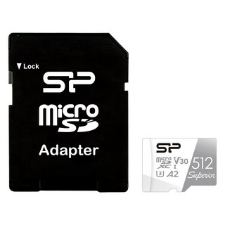 Silicon Power 廣穎電通 Superior microSD 512GB U3 A2 V30 4K 高耐用記憶卡 含轉卡, 1個