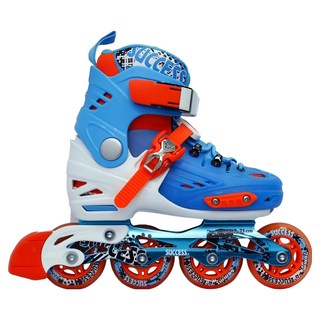success 成功 平花溜冰鞋 含頭盔護具, 藍, m, 1組