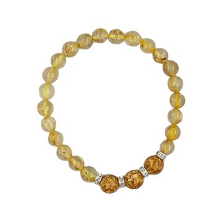 金箔晶鑽鈦晶圓珠, 水晶手鍊 台灣製造, 5g