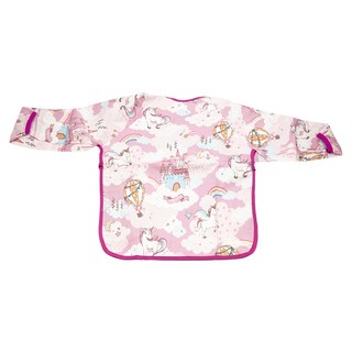 PUKU 藍色企鵝 長袖防水圍兜衣, 大尺寸, 背面鏤空設計, 大防水面積, 獨角馬, 1件