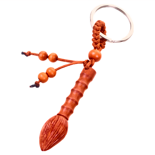 金榜題名文昌筆, 桃花木, 編織繩, 金屬環, 包包吊飾, 汽車吊飾, 吉祥平安, DST-1007, 1支