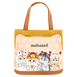 貓福珊迪MF-01-0192 帆布肩背包, 39 x 37 x 1cm, 倉鼠 棕色 + 米色