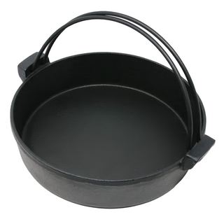 南部池永 雙提壽喜鍋 鍋身 鑄鐵材質 日本產, 22cm, 黑色, 1個