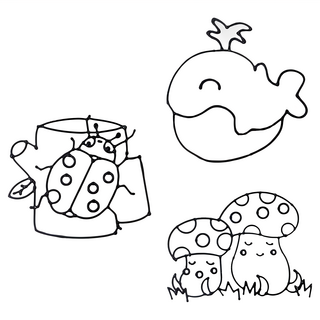 nunuART 玩色系列 MIT無毒創意玻璃彩繪貼 A5圖卡組, 彩繪貼 黑色 + 白色, 1組