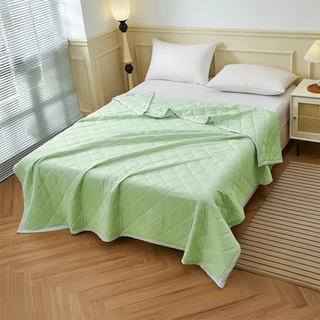 Annabelle 石墨烯水洗抗菌冰絲涼被 草地綠 涼感透氣, 1件