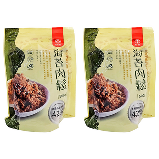 T HAM 台畜 海苔肉鬆, 24小時內屠宰溫體豬肉製成, 搭配酥脆海苔片, 500g, 2包