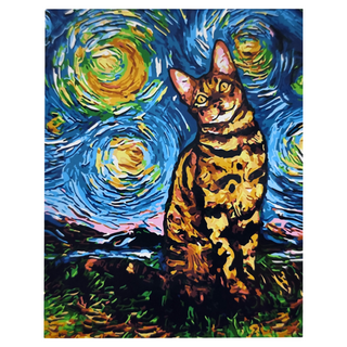 ArtLife 藝術生活 數字油畫DIY DT067 50 x 40cm, 星夜貓, 1組